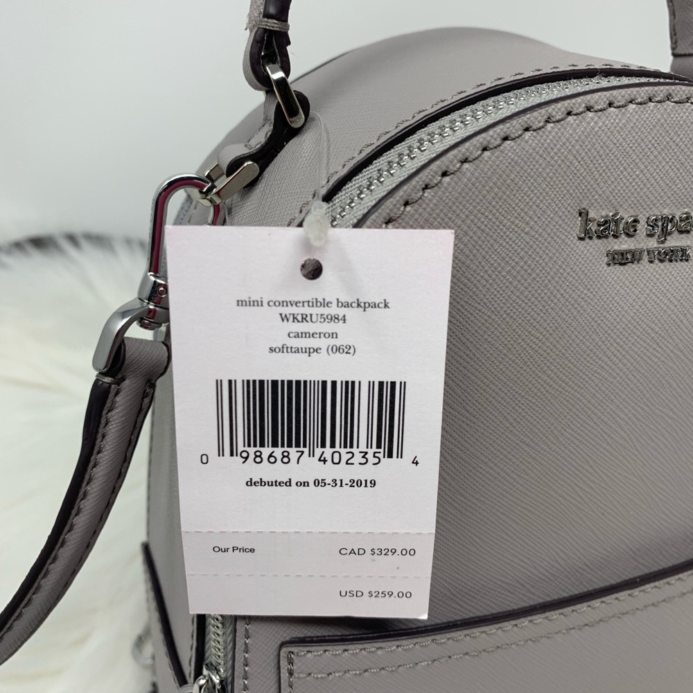 Mini convertible backpack taupe Cameron Kate spade - Picture 4 of 8